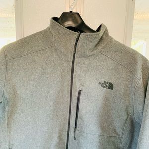 North Face soft shell jacket. Lt gray XXL TALL.